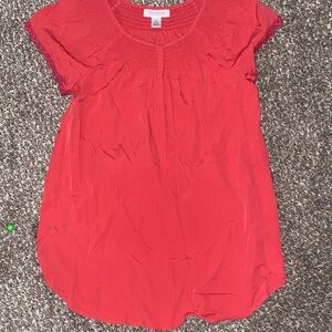 Motherhood Rust Blouse with Lace Trim